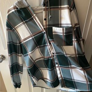 All in Motion Green Plaid Teddy Jacket